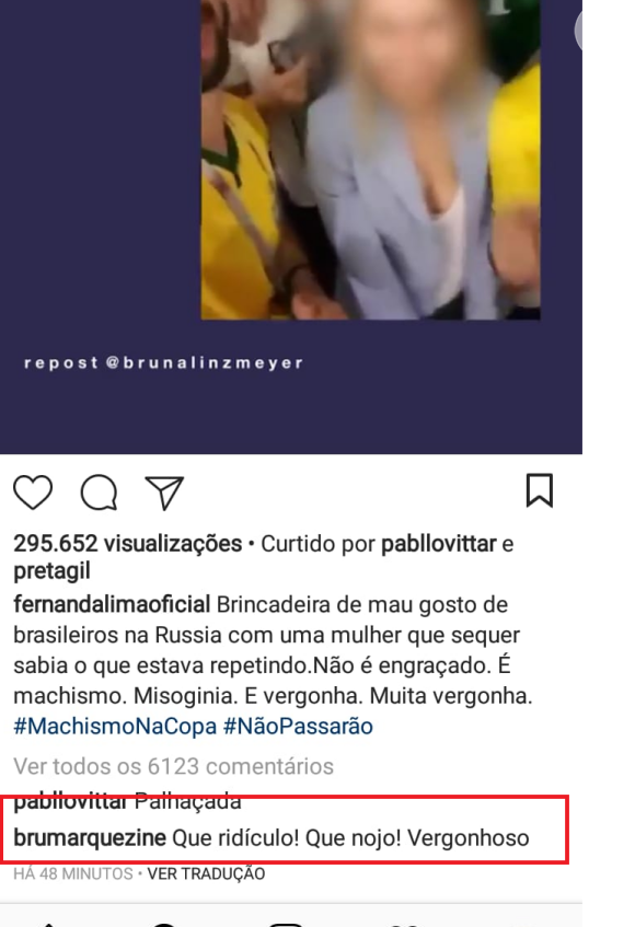 Bruna Marquezine critica grupo de torcedores brasileiros envolvidos em episódio machista