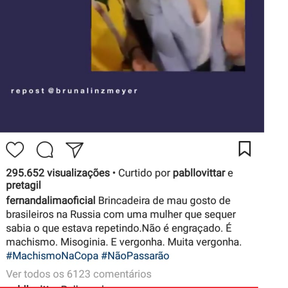 Bruna Marquezine critica grupo de torcedores brasileiros envolvidos em episódio machista