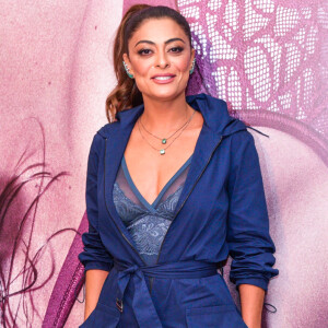 Juliana Paes lançou a coleção em parceria com a Triump no Salão Moda Brasil, em São Paulo, nesta segunda-feira, 18 de junho de 2018