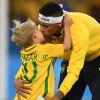 Filho de Neymar, Davi Lucca usou look verde e amarelo para torcer pelo pai no dia do jogo do Brasil contra a Sérvia