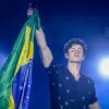 Shawn Mendes encerrou a passagem pelo Brasil com um show no Villa Mix Goiânia, neste domingo, 1º de julho de 2018