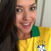 'Estava doida para chegar o dia de hoje! Bora, Brasil! Estamos com vocês, meninos! Quanto orgulho da nossa seleção!', publicou Thais Fersoza em seu Instagram