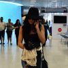 Nanda Costa é fotograda no aeroporto Santos Dumont, no Rio de Janeiro (24 de julho de 2014)