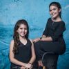 As crianças Nathalia Rodrigues e Raphaela Alvitos na festa de lançamento da novela 'O Tempo Não Para' 