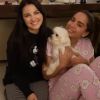 Anitta recebeu a ex-RBD Maitê Perroni em uma festa do pijama realizada em sua casa, nesta terça-feira, 7 de agosto de 2018
