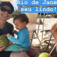Thais Fersoza e Michel Teló curtem praia do Rio com filhos: 'Cariocando'. Fotos!