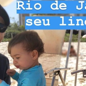 Thais Fersoza curtiu praia com Michel Teló e os filhos, Melinda e Teodoro, nesta segunda-feira, 20 de agosto de 2018