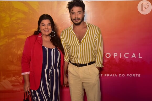 Fabiana Karla e o namorado, Diogo Mello, prestigiaram a festa Tivoli Tropical, em comemoração aos 33 anos do Tivoli Ecoresort Praia do Forte, na Bahia, nesta sexta-feira, 24 de agosto de 2018
