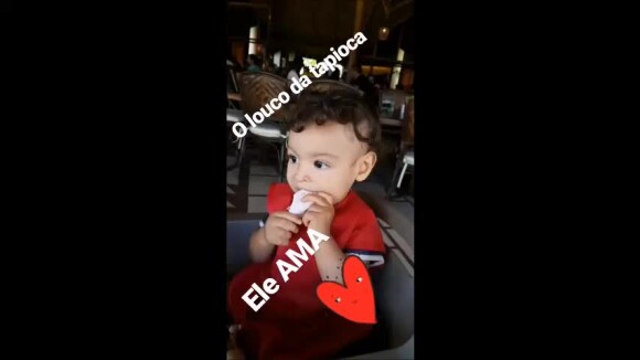 Sheron Menezzes mostra o filho, Benjamin, comendo tapioca: 'Ele ama'. Vídeo!