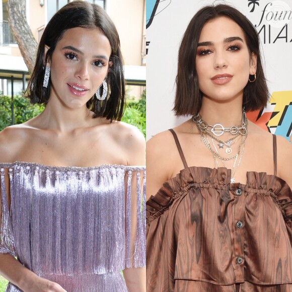 Bruna Marquezine foi comparada à cantora Dua Lipa em foto no Instagram