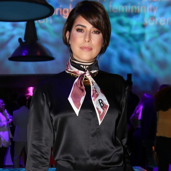 Fernanda Paes Leme investiu em um look all black no lançamento do novo perfume da Dior, Joy, em São Paulo, nesta segunda-feira, 17 de setembro de 2018
