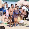 Sophie Charlotte e Daniel de Oliveira foram juntos à praia do Leblon, na Zona Sul do Rio de Janeiro, na tarde deste sábado, 23 de agosto de 2014