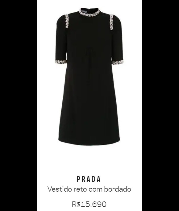 Vestido Prada usado por Marina Ruy Barbosa é vendido por R$ 15.690 no site da Farfetch