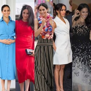 Looks de Meghan Markle em viagem trazem tendências diversas. Veja galeria a seguir!