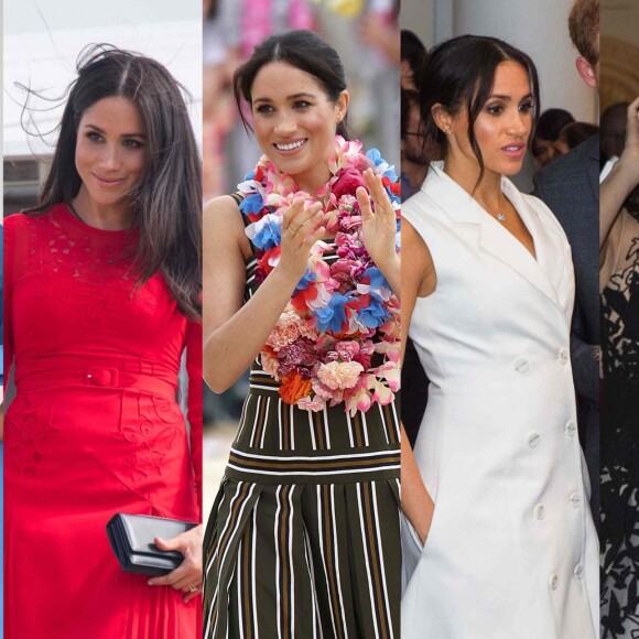 Looks de Meghan Markle em viagem trazem tendências diversas. Veja galeria a seguir!