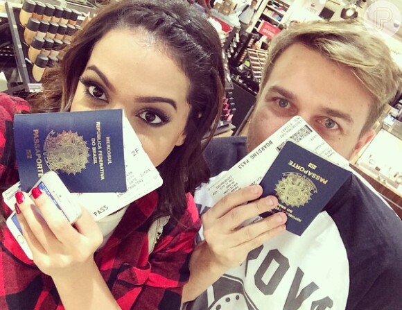 Anitta e Thiago Fortes viajam juntos para os Estados Unidos