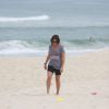 Giovanna Antonelli faz treino na praia da Barra da Tijuca, no Rio