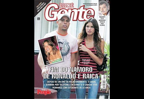 O modelo Raica Oliveira e o ex-jogador Ronaldo tiveram um relacionamento de um ano que iniciou em 2005