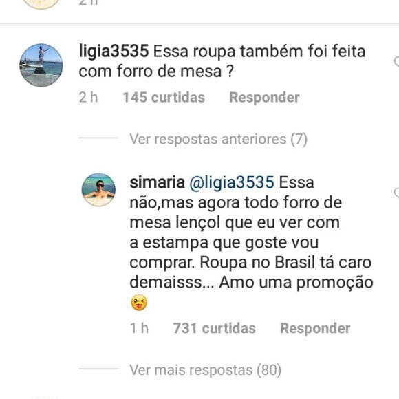 Simaria responde fã sobre look