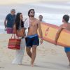 Isis Valverde e Marco Pigossi gravam cenas românticas de 'Boogie Oogie', na praia do Recreio dos Bandeirantes, na Zona Oeste do Rio de Janeiro (4 de setembro de 2014)
