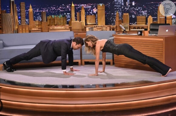 Gisele Bündchen fez ponte durante sua participação no 'The Tonight Show Starring Jimmy', programa da TV norte-americana