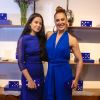Claudia Raia e a filha, Sophia, usaram look azul bic em evento de moda nesta quinta-feira, 29 de novembro de 2018