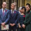 O quarteto Meghan Markle, príncipe Harry, príncipe William e Kate Middleton prestigiaram o Remembrance Day, evento que celebrou o centenário do fim da Primeira Guerra Mundial, na Inglaterra