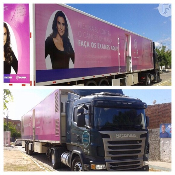 Ivete Sangalo disponibiliza caminhão que oferece exames gratuitos para a prevenção do câncer de mama, em 18 de setembro de 2014