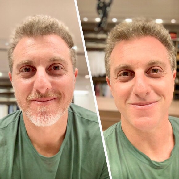 Luciano Huck mostrou antes e depois de tirar a barba nesta terça-feira, 5 de fevereiro de 2019
 