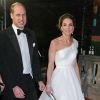 Kate Middleton chegou acompanhada do marido, príncipe Willians, no BAFTA 2019, no Royal Albert Hall, Reino Unido