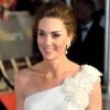 Kate Middleton usou vestido branco plissado assinado por Alexander no BAFTA 2019