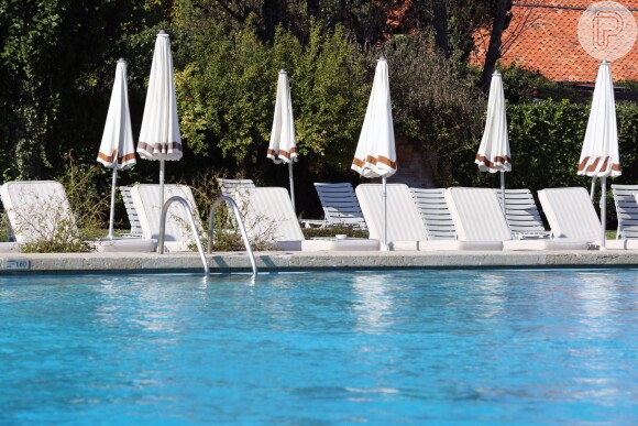 Vista geral da piscina privada no Belmond Cipriani Hotel, na Ilha de Giudecca