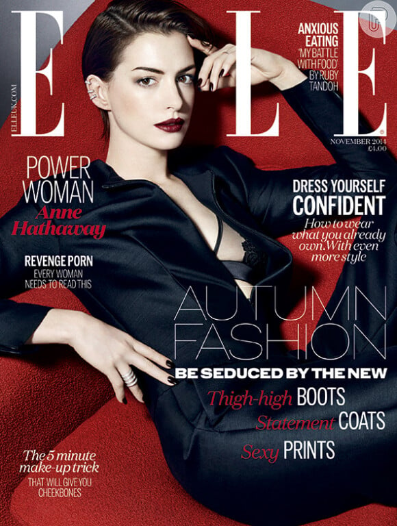 Anne Hathaway posa para capa de revista 'Elle' e fala sobre casamento