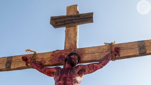 Na novela 'Jesus', Jesus (Dudu Azevedo) é crucificado e morre, a partir do capítulo de segunda-feira, 1º de abril de 2019