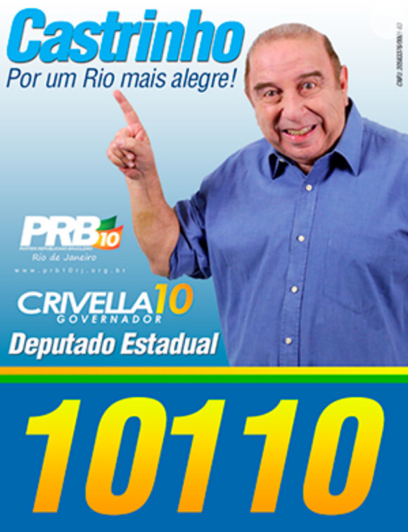 O ator Castrinho tentou o cargo de Deputado Estadual no Rio de Janeiro, mas so levou 1.813 votos