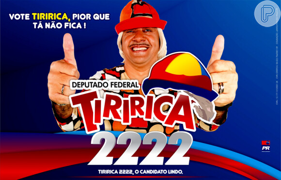 O humorista Tiririca foi o segundo candidato mais votado para o cargo de Deputado federal por São Paulo com 1.016.730 votos