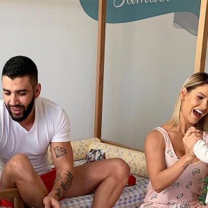 Andressa Suita e Gusttavo Lima também são pais do pequeno Samuel, o caçula do casal