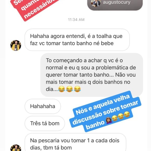 Maiara compartilha conversa com Fernando Zor sobre quantidade de banhos