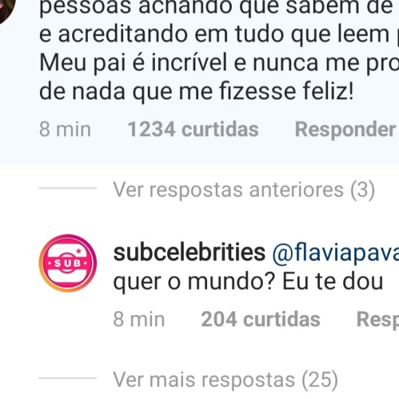 Flávia Pavanelli sai em defesa do pai após internautas fazerem campanha por reconciliação com Kevinho