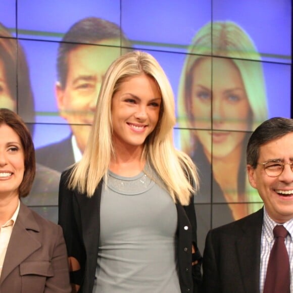 Paulo Henrique Amorim ao lado de Janine Borba e Ana Hickmann na época do 'Tudo a Ver'