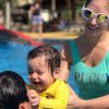Filhos de Wesley Safadão, Yhudy e Dom curtiram parque aquático 