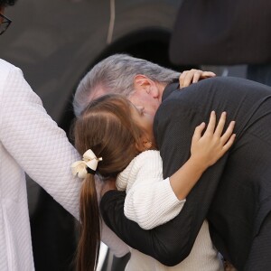 Roberto Justus comemora a companhia da filha, Rafaella, no volta às aulas nesta quarta-feira, dia 07 de agosto de 2019