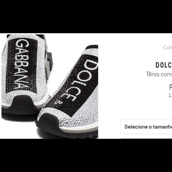 O tênis com cristais da Dolce & Gabbana custa R$ 5.600