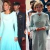 Look de Kate Middleton é comparado com o de Princesa Diana em viagem por detalhe dde sobreposição de calça e vestido nesta segunda-feira, dia 14 de outubro de 2019