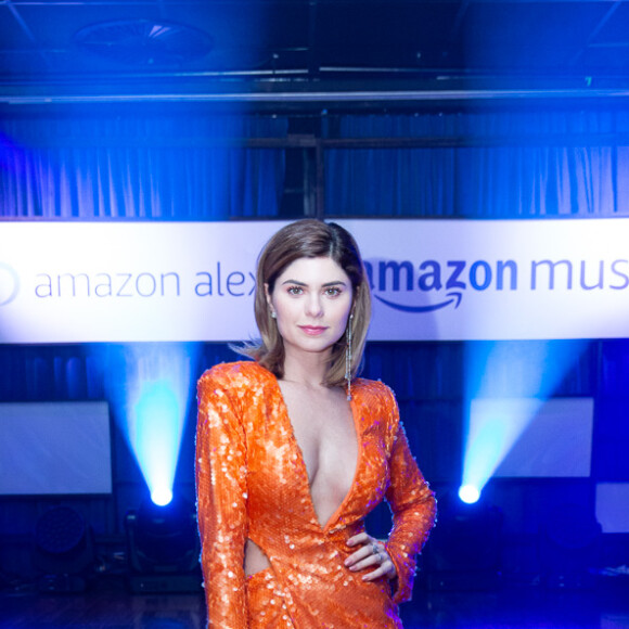 Julianne Trevisol celebra o lançamento de Alexa e Amazon Music no Brasil, no Blue Note, em São Paulo, nesta terça-feira, 15 de outubro de 2019