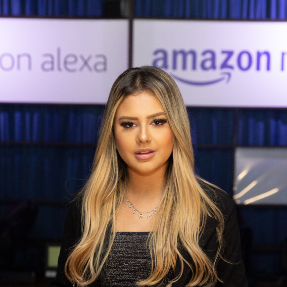 Rafaella Porto celebra o lançamento de Alexa e Amazon Music no Brasil, no Blue Note, em São Paulo, nesta terça-feira, 15 de outubro de 2019