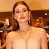 Marina Ruy Barbosa aposta em look nude com mix de colar para evento nesta terça-feira, dia 12 de novembro de 2019