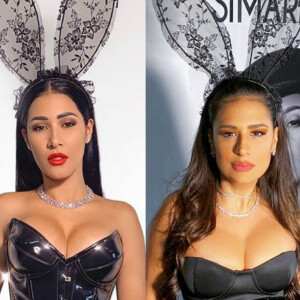 Simone e Simaria abusaram da sensualidade para um show em uma festa à fantasia em Aracaju