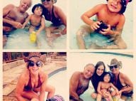 Rafa Justus se diverte na piscina ao lado da avó, Helô Pinheiro
