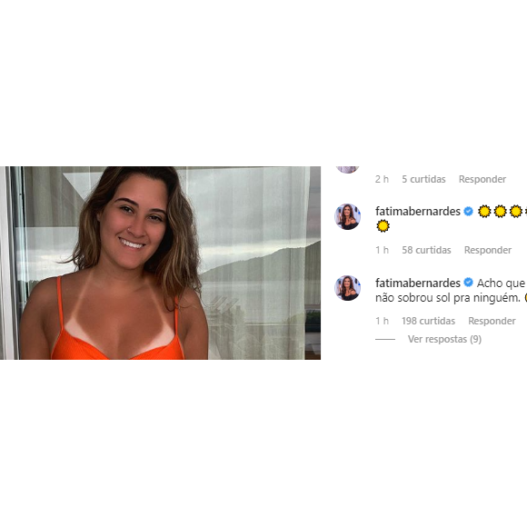 Fátima Bernardes deixa comentário descontraído em foto da filha Beatriz